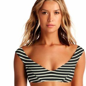 Vitamin A Capri Black and White Stripe Bikini Top